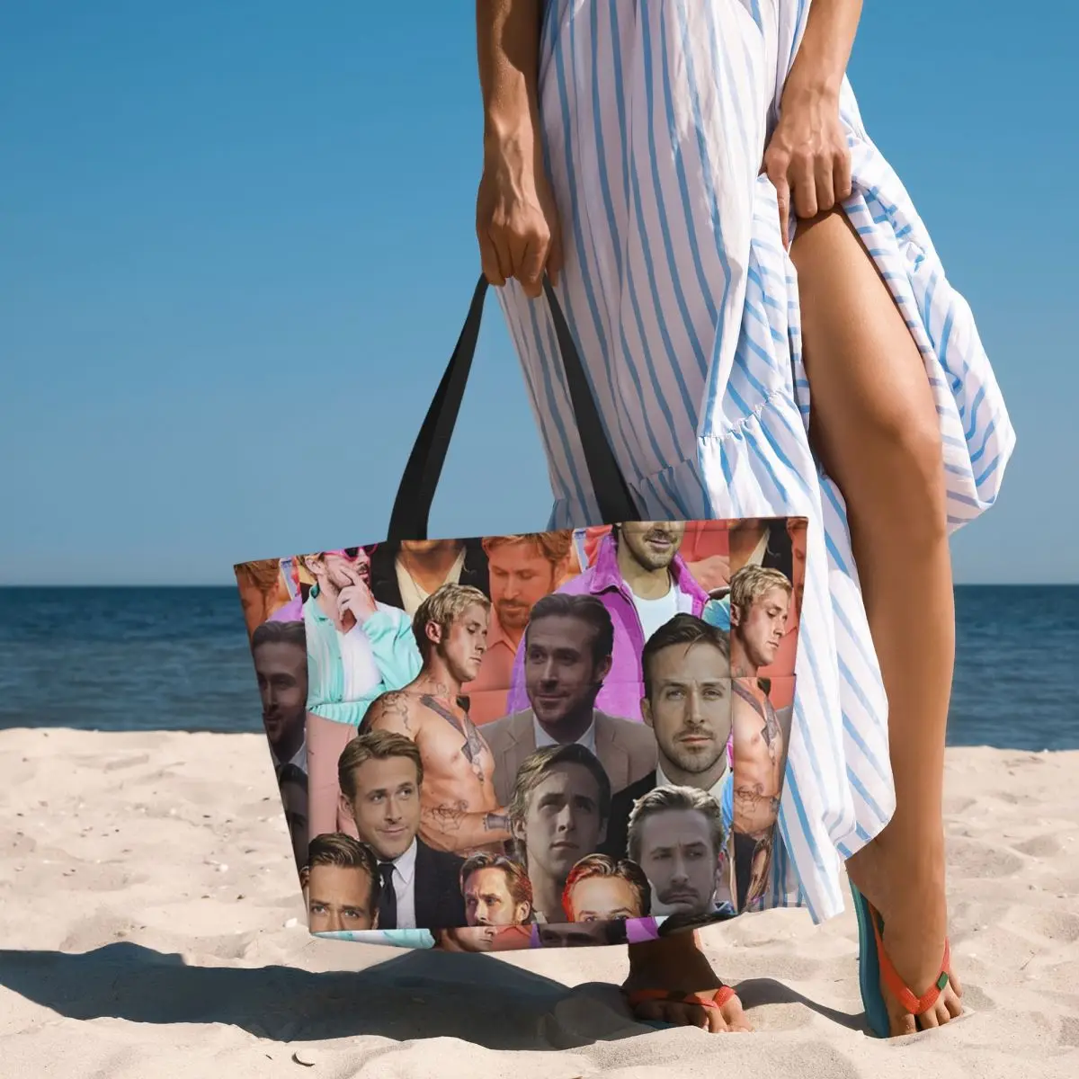 Yoga Fitness Photos - Ryan Gosling Photo Collage Beach Tote