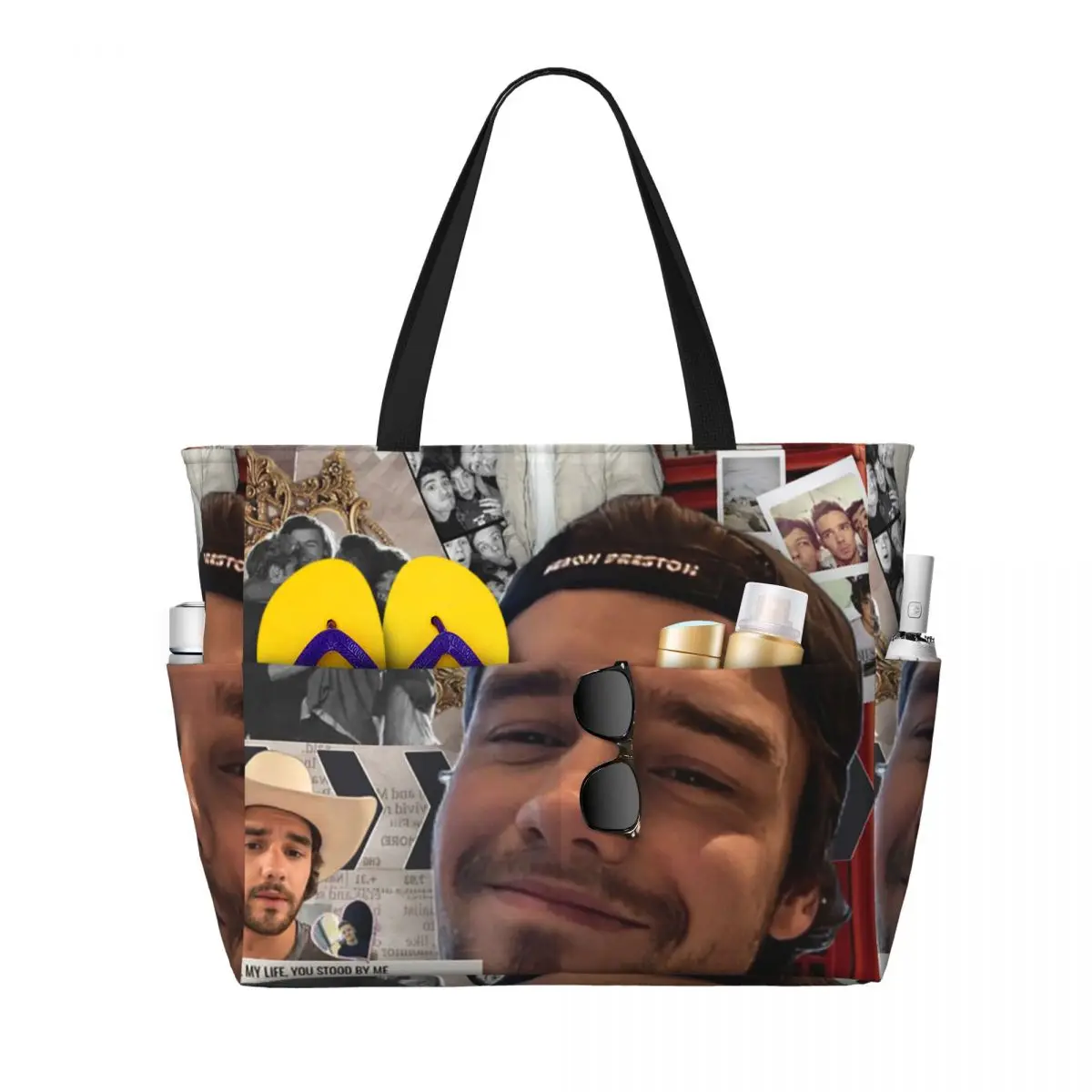 Yoga Fitness Photos - Liam Payne Photo Collage Beach Tote