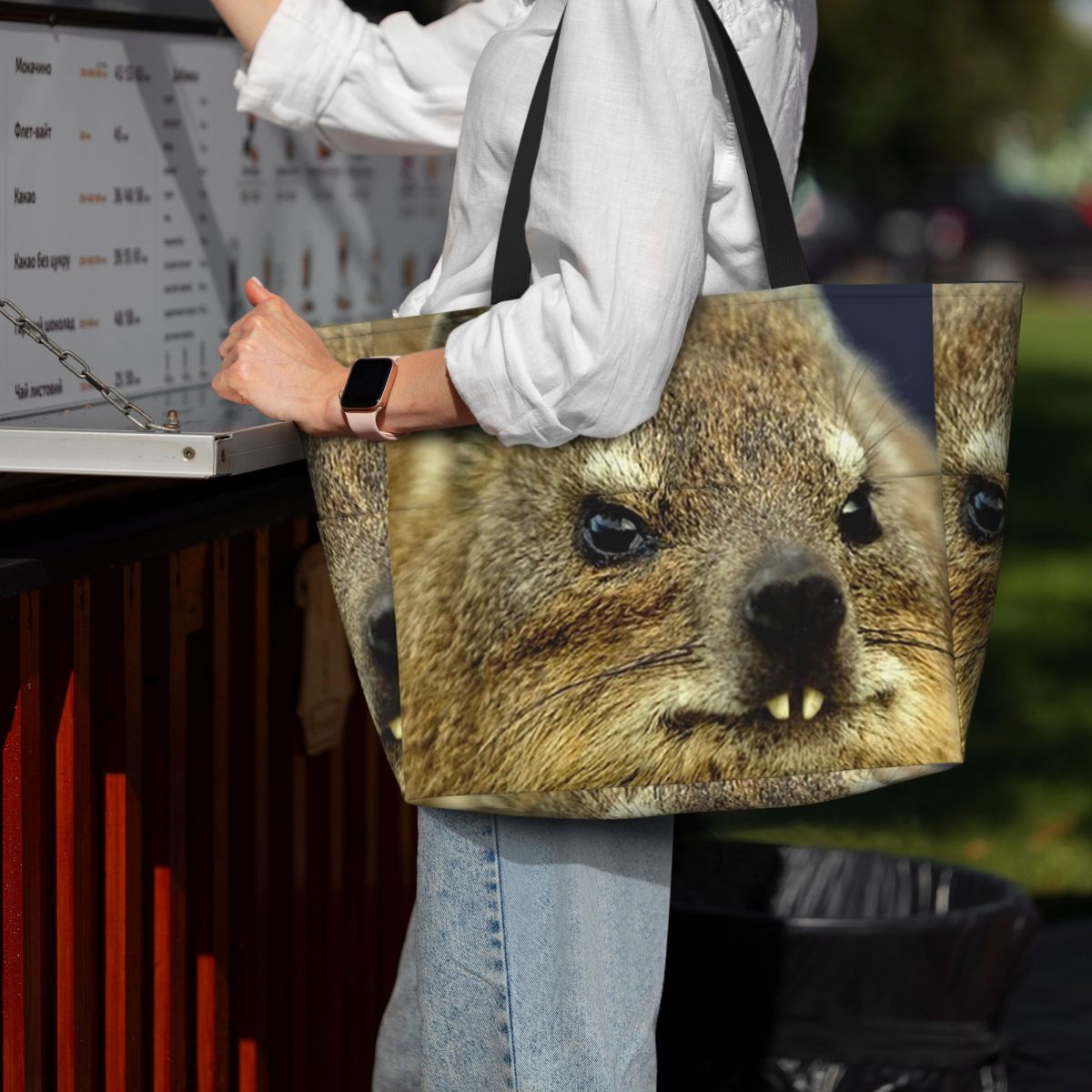 Rock Hyrax Photo Beach Tote Ba - Yoga Fitness Photos review and price