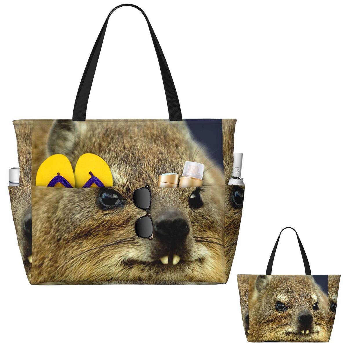 Rock Hyrax Photo Beach Tote Ba - Yoga Fitness Photos review and price