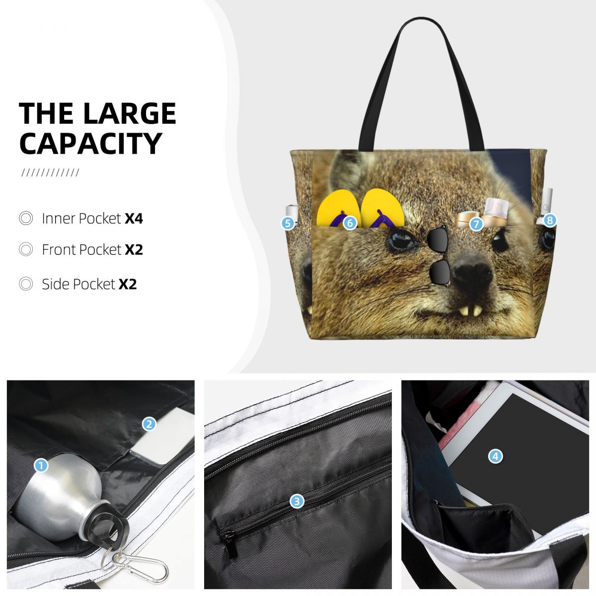 Rock Hyrax Photo Beach Tote Ba - Yoga Fitness Photos review and price